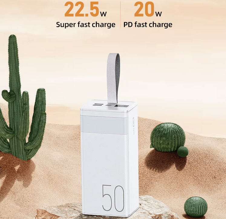 50000mAh Outdoor Power Bank with Flashlight | 7-Day Emergency Backup (UN38.3 Certified) LS-FC5