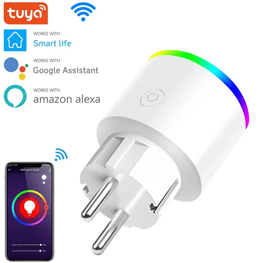 16A EU WiFi Smart Plug Socket With RGB LED Night Light LS-R1