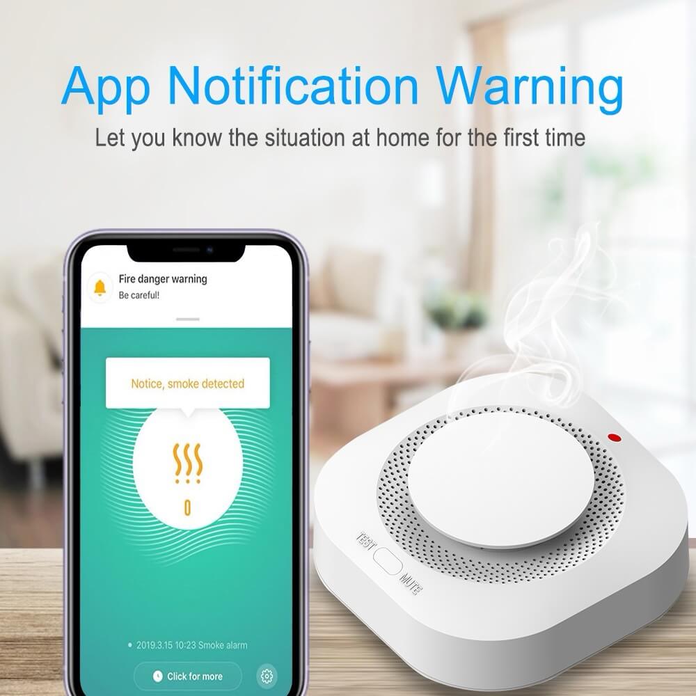 Smart Smoke Sensor Tuya App Zigbee Fire Alarm