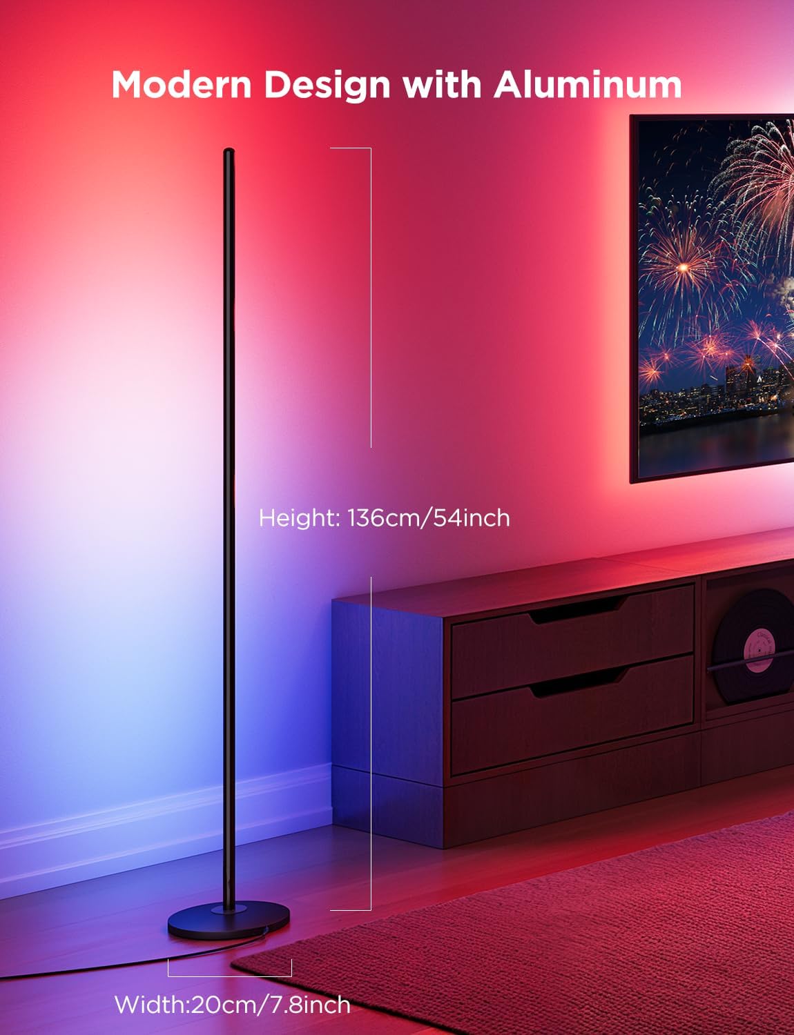 LED Corner RGBIC Floor Lamp Works with Alexa