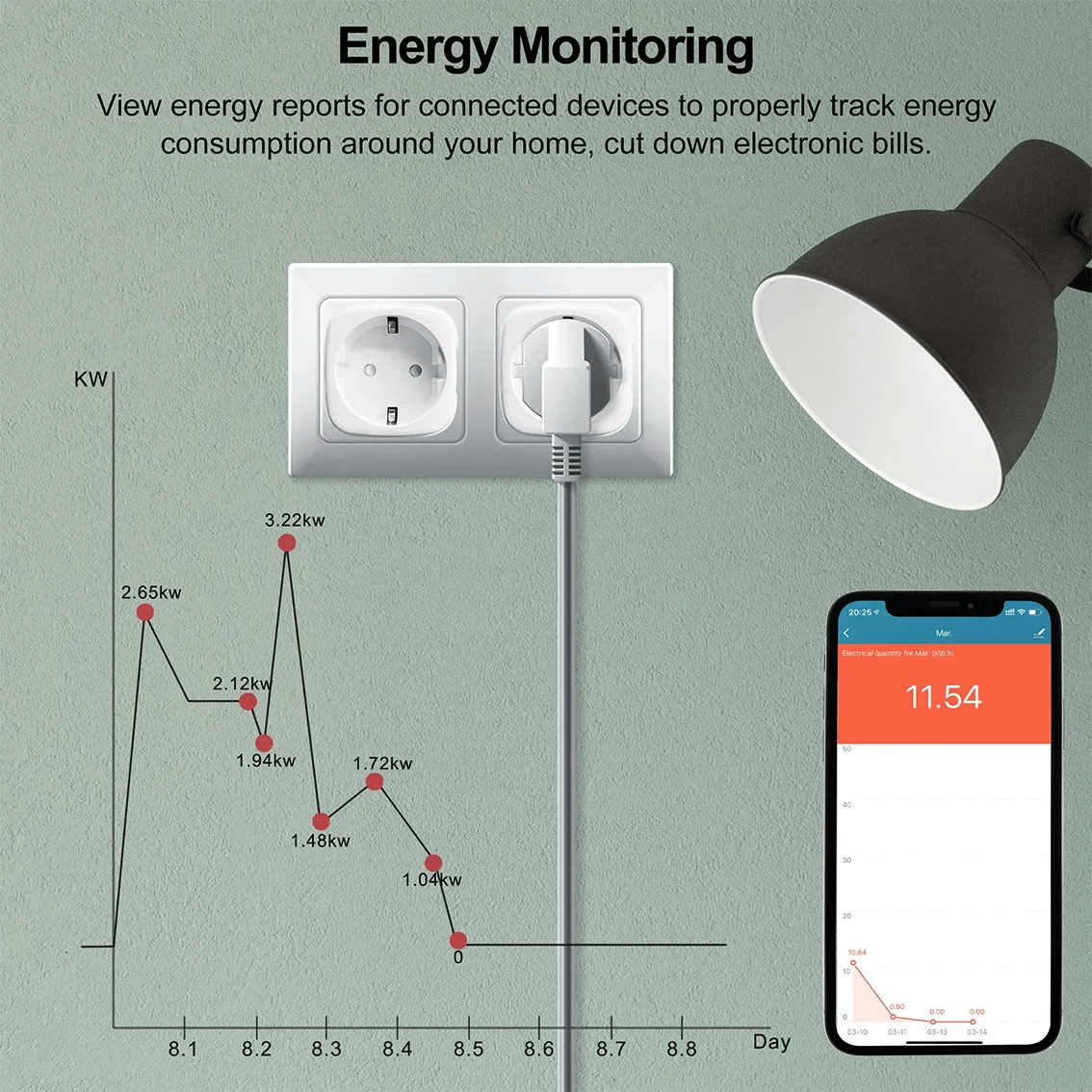 20A 220V Wireless Wifi Smart Plug EU standard