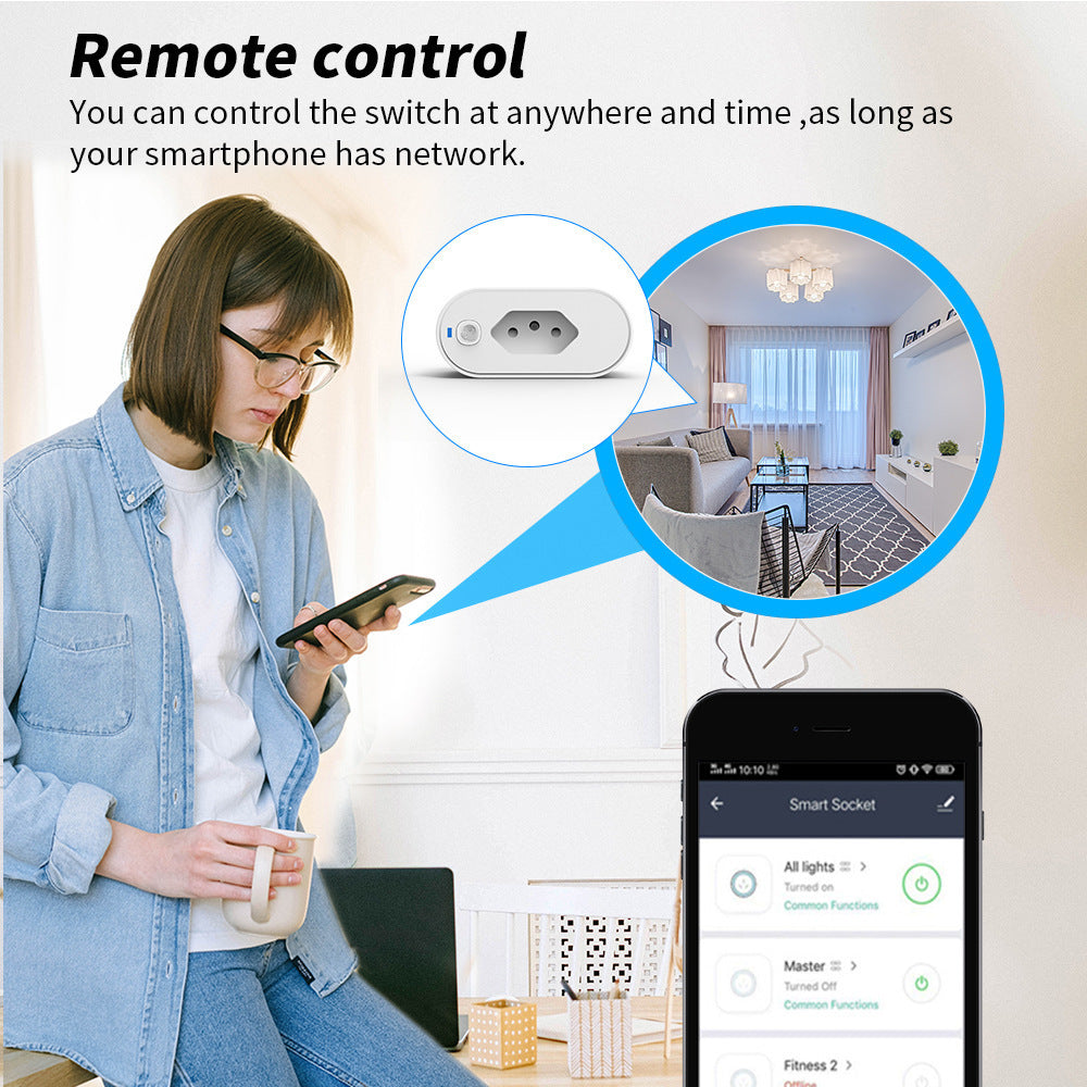 Brazilian Standards Smart Socket for Alexa/Google Home