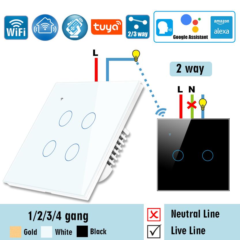 Tuya Smart Switch OEM EU Standard 1/2/3/4 Gang